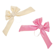 2 pk Sløjfer Hvid/Rosa