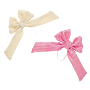 2 pk Sløjfer Hvid/Rosa