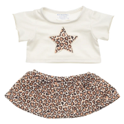 Leopard sæt med t-shirt og nederdel