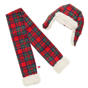 Tartan hat og halstørklæde