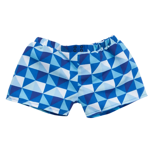 Blå ternede badeshorts
