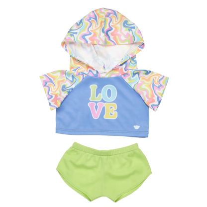 LOVE Hoodie m. shorts