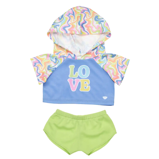 LOVE Hoodie m. shorts
