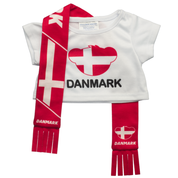 Danmark tørklæde og t-shirt sæt