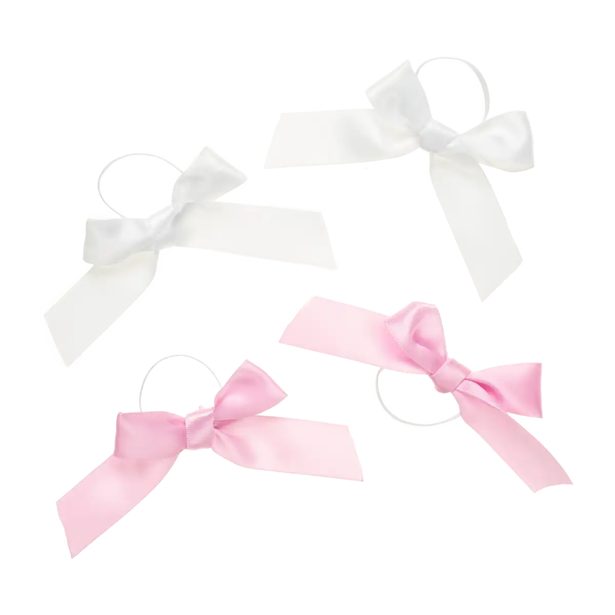 4 pk hvid/lyserød sløjfer