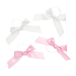 4 pk hvid/lyserød sløjfer