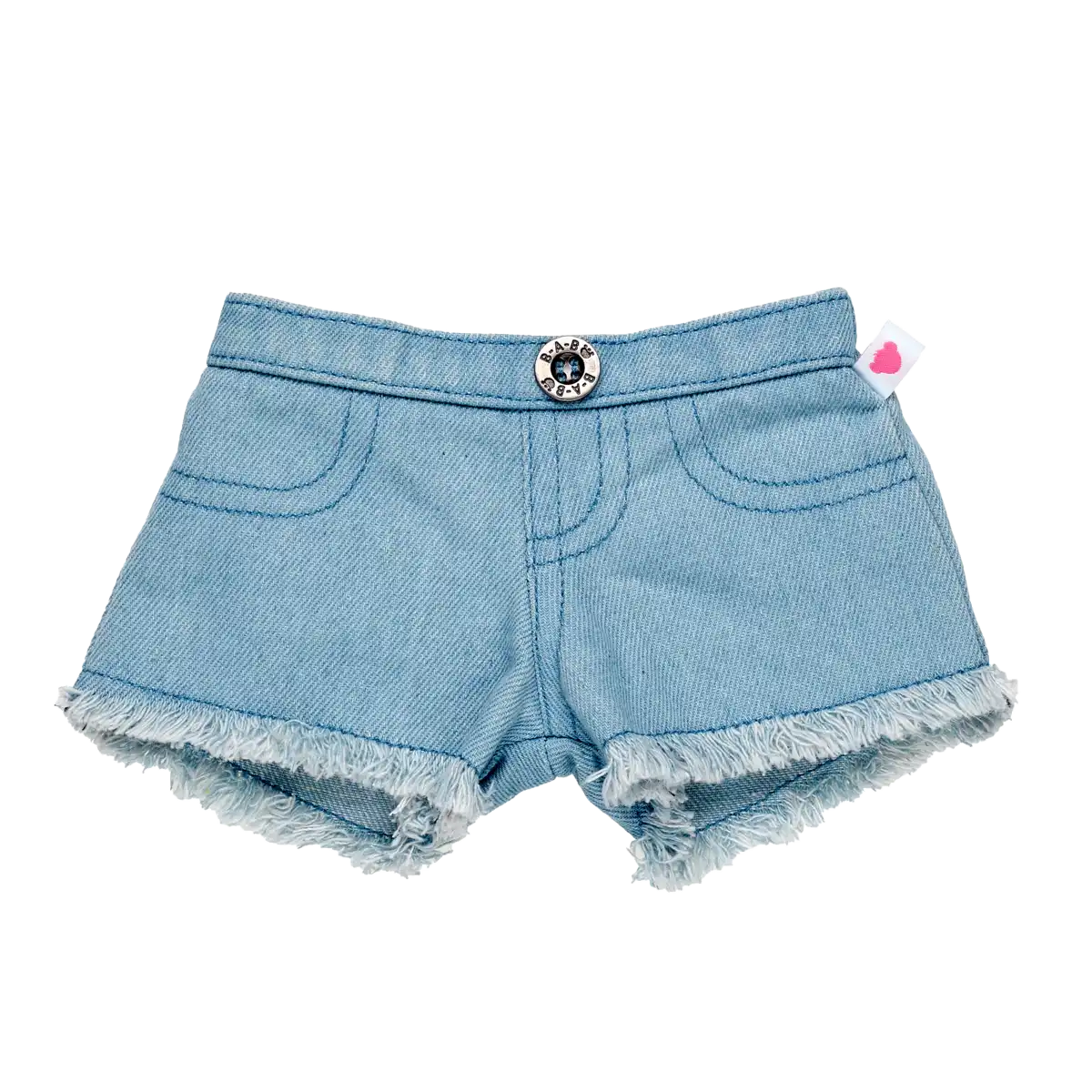 Denim shorts med fryns