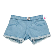 Denim shorts med fryns