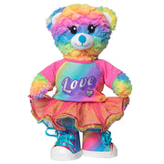 Rainbow Bear med T-shirt og nederdel