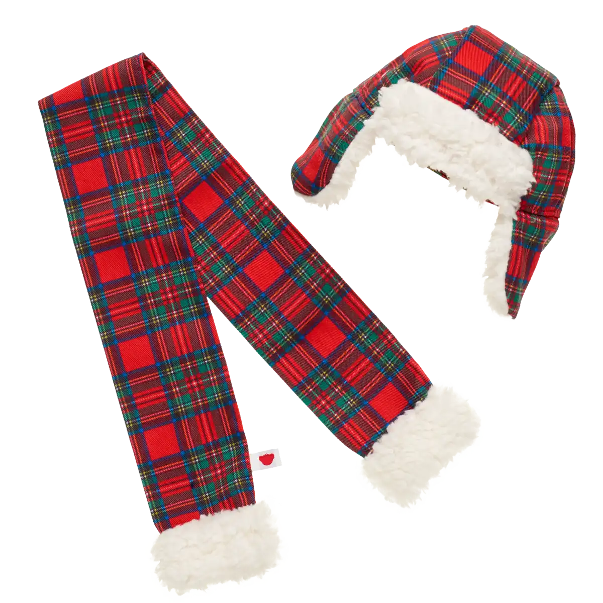 Tartan hat og halstørklæde