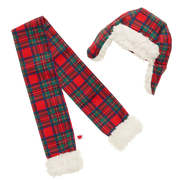 Tartan hat og halstørklæde